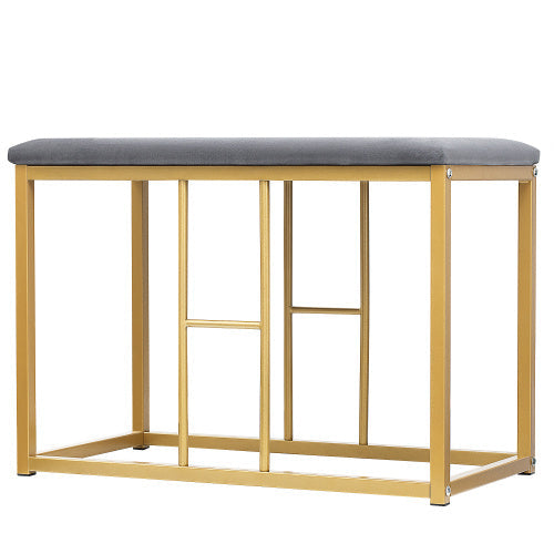 Dining Group, Set, With Dining Table, 4 Small Stools And 2 Large Stools, Kitchen Dining Table Set Made Of Steel Frame, Modern White And Gold, 140x70x76cm, Load Capacity 120 Kg Trendsi