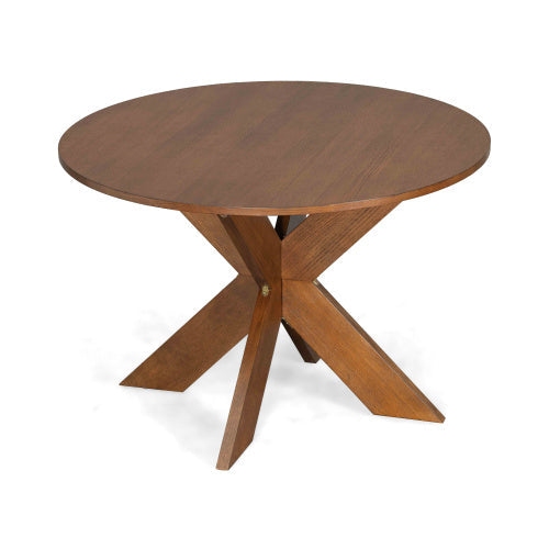 Round Dining Table Modern Farmhouse Kitchen Table, Cherry Trendsi