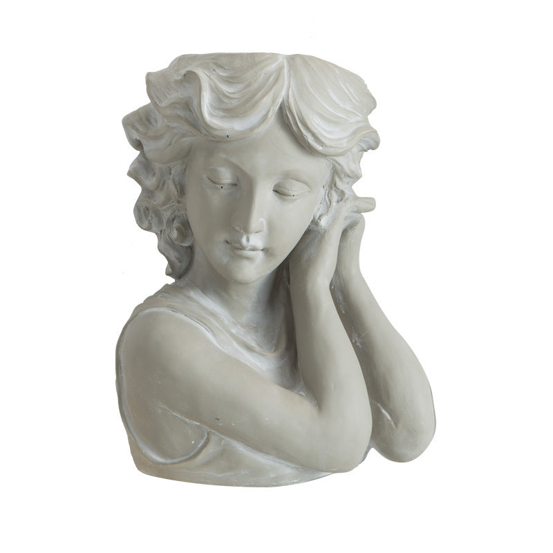 Statue Portrait Flower Garden Decoration Trendsi