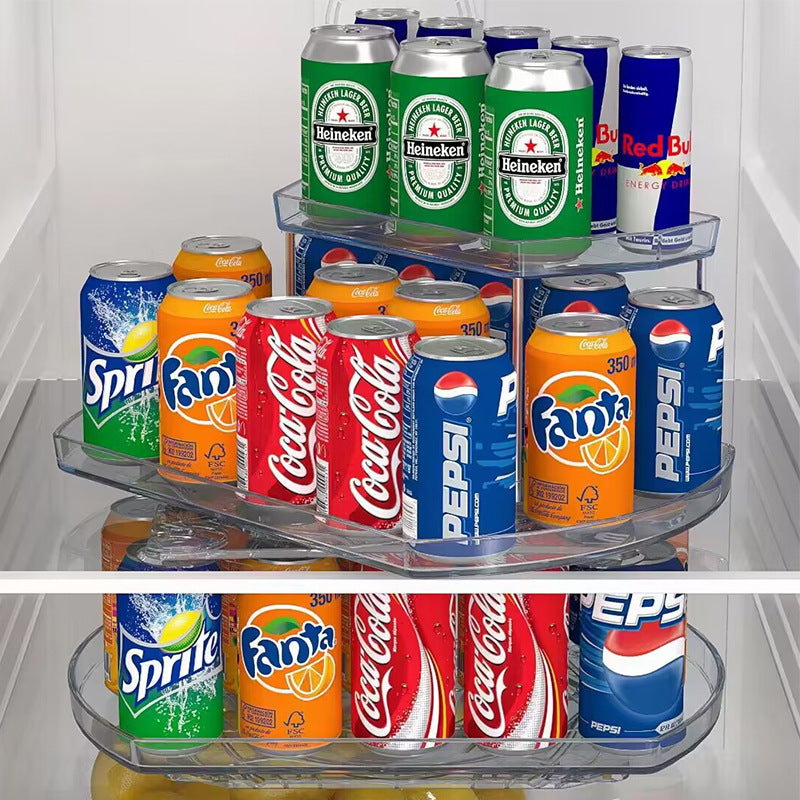 Kitchen Refrigerator Rotating Dining Tray Refrigerated Drinks Trendsi