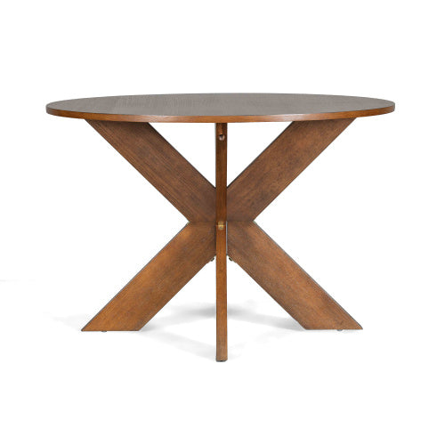 Round Dining Table Modern Farmhouse Kitchen Table, Cherry Trendsi