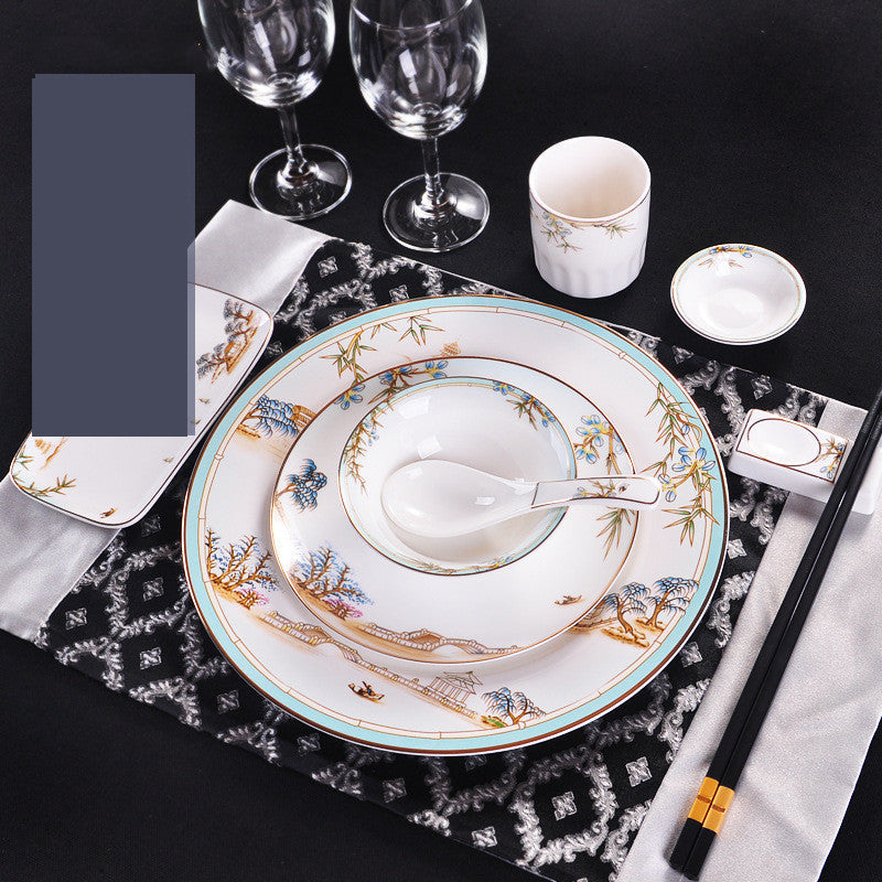 New Chinese Style Hotel Table Ceramic Dining Restaurant Kitchen Plate Trendsi