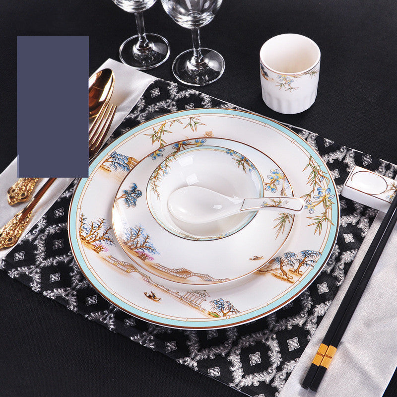 New Chinese Style Hotel Table Ceramic Dining Restaurant Kitchen Plate Trendsi