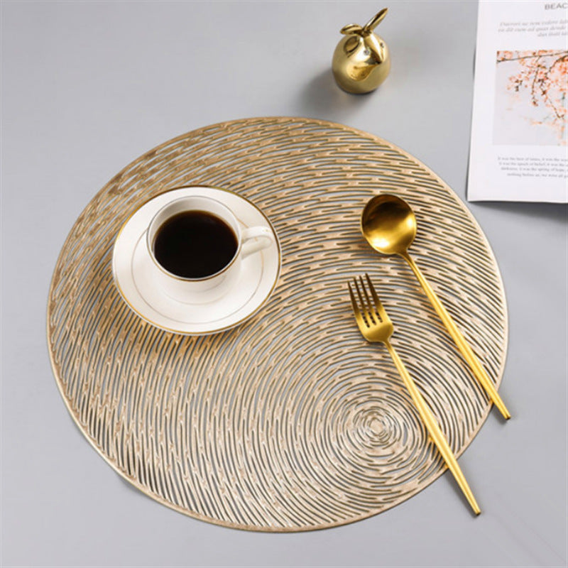 Stylish Round Dining Table Kitchen Hollow Pvc Heat Proof Mat Trendsi