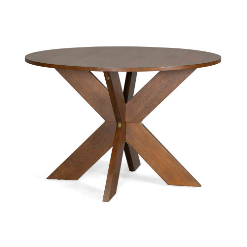 Round Dining Table Modern Farmhouse Kitchen Table, Cherry Trendsi