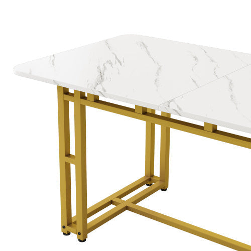 Metal Frame Rectangular Dining Table Modern Kitchen Table Trendsi