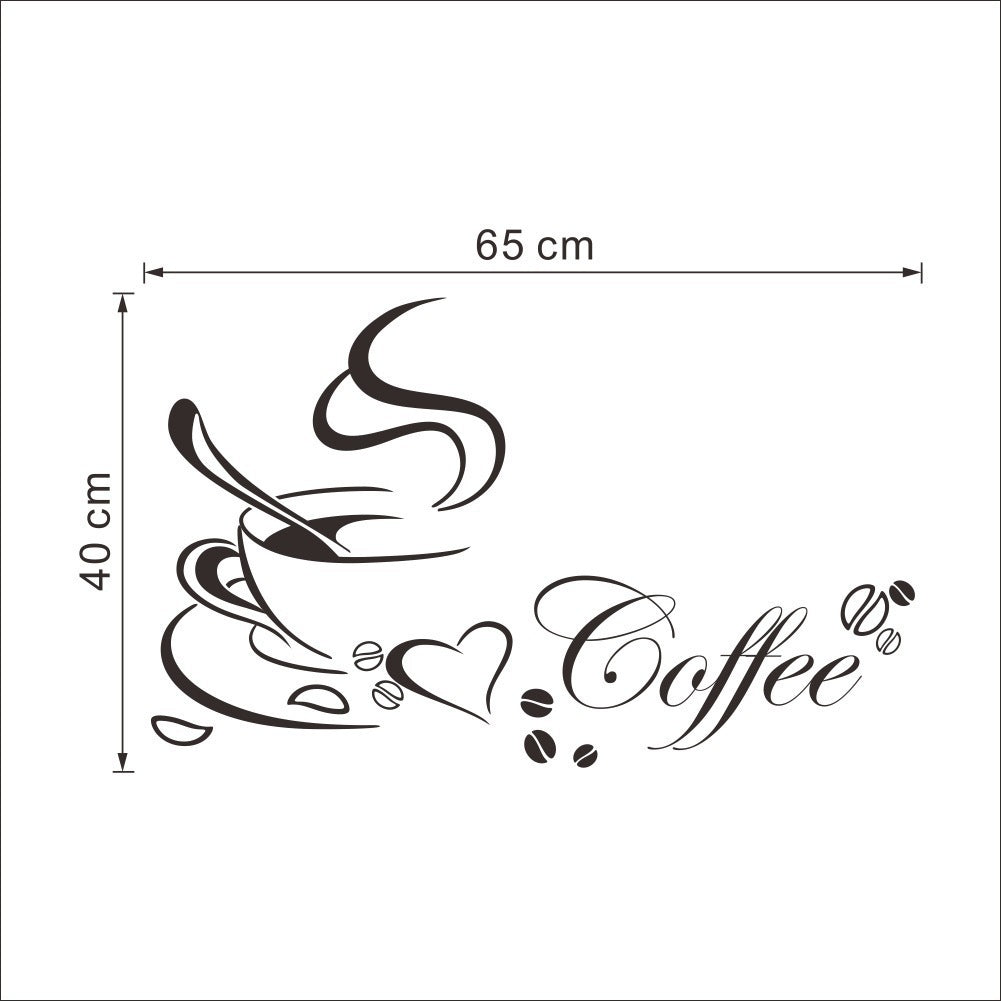 Coffee Cup Pattern Living Room Dining Table Kitchen Wall Sticker Trendsi