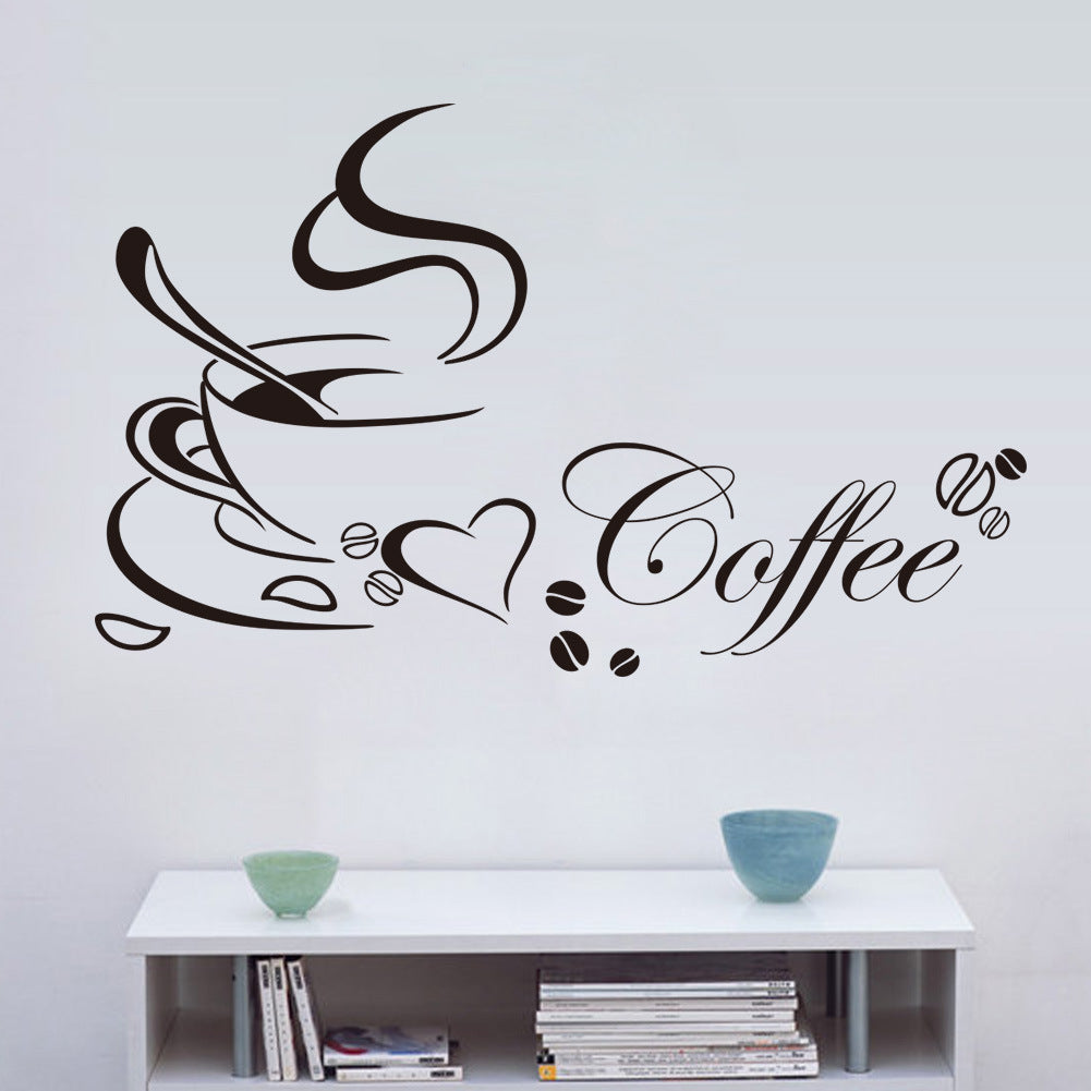 Coffee Cup Pattern Living Room Dining Table Kitchen Wall Sticker Trendsi
