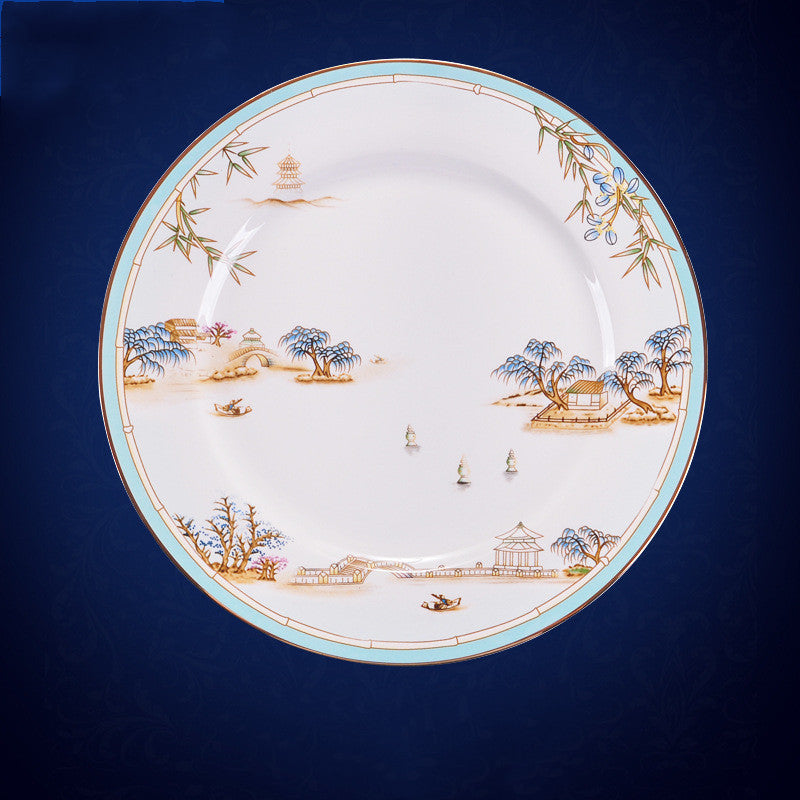 New Chinese Style Hotel Table Ceramic Dining Restaurant Kitchen Plate Trendsi