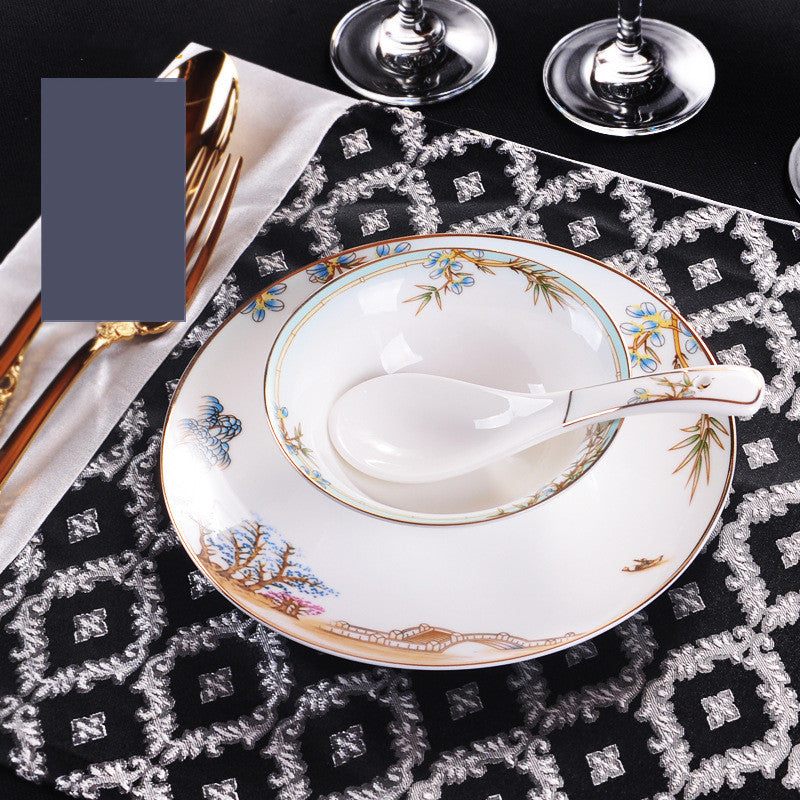 New Chinese Style Hotel Table Ceramic Dining Restaurant Kitchen Plate Trendsi