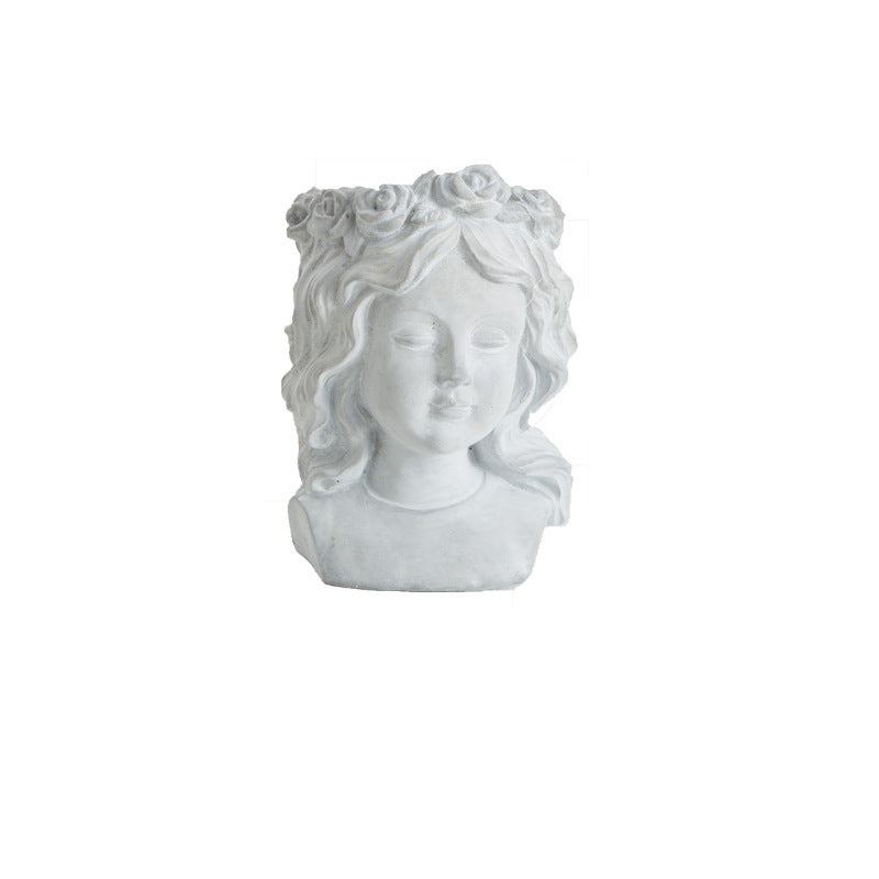 Statue Portrait Flower Garden Decoration Trendsi