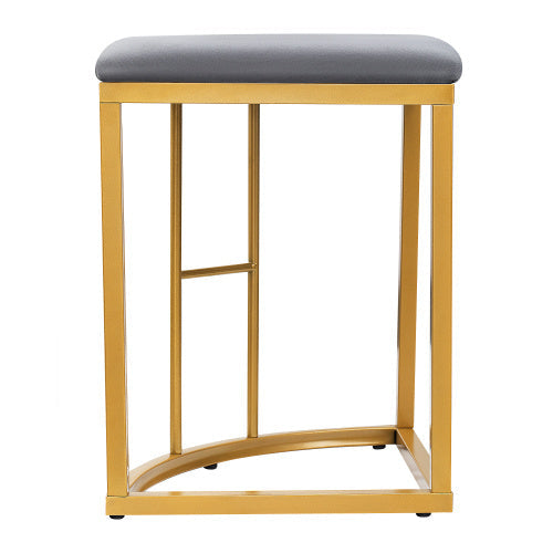 Dining Group, Set, With Dining Table, 4 Small Stools And 2 Large Stools, Kitchen Dining Table Set Made Of Steel Frame, Modern White And Gold, 140x70x76cm, Load Capacity 120 Kg Trendsi