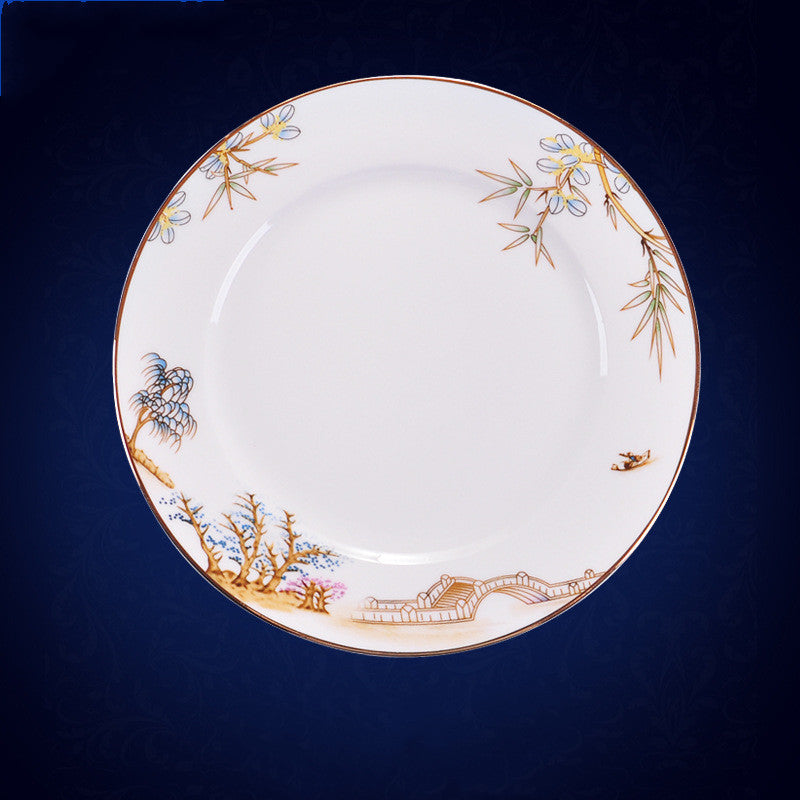 New Chinese Style Hotel Table Ceramic Dining Restaurant Kitchen Plate Trendsi