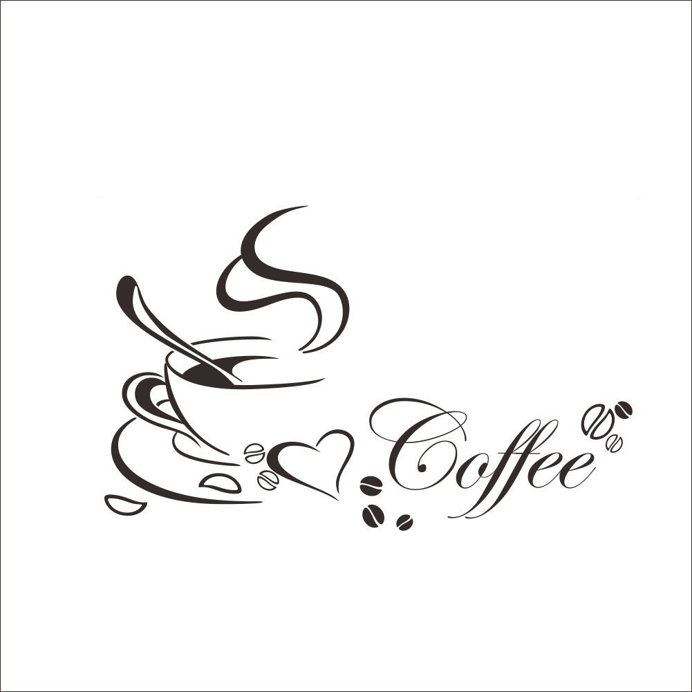 Coffee Cup Pattern Living Room Dining Table Kitchen Wall Sticker Trendsi