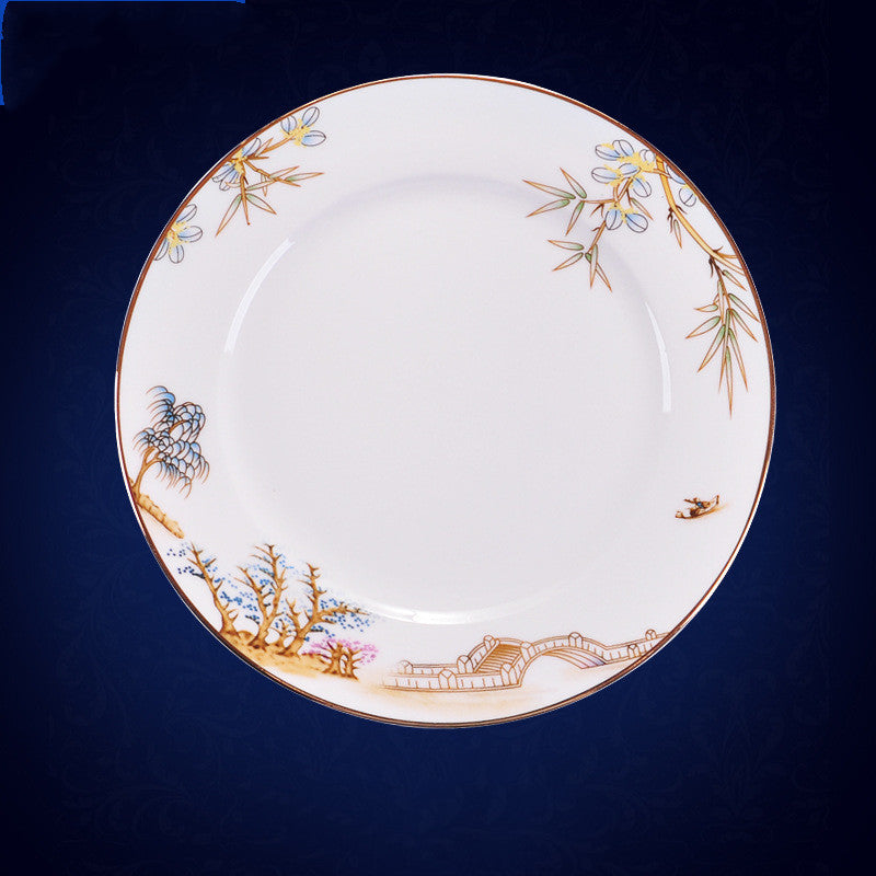 New Chinese Style Hotel Table Ceramic Dining Restaurant Kitchen Plate Trendsi