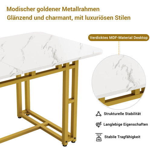 Metal Frame Rectangular Dining Table Modern Kitchen Table Trendsi