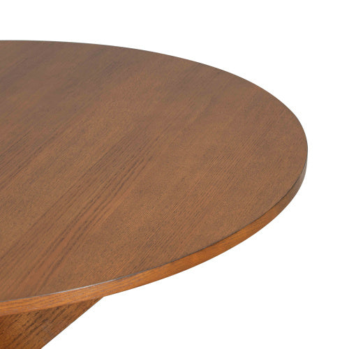 Round Dining Table Modern Farmhouse Kitchen Table, Cherry Trendsi