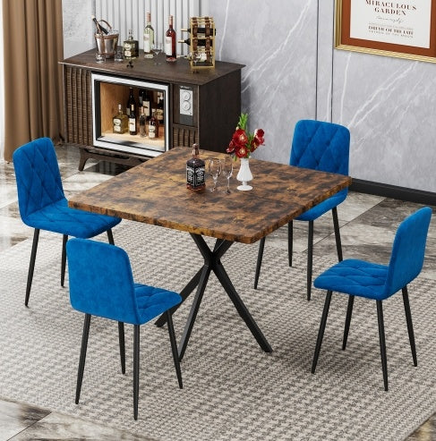 Square Dining Table, Mid Century Modern Square Dining Table For 4-6 Person, Coffee Table For Kitchen Dining Room, Office, Save Space Trendsi