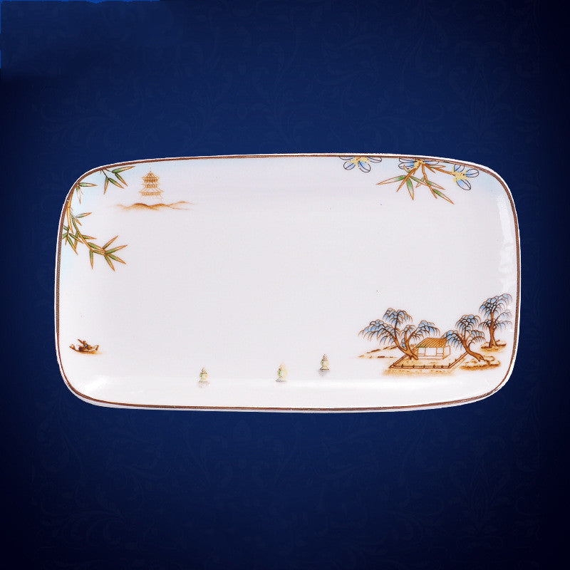 New Chinese Style Hotel Table Ceramic Dining Restaurant Kitchen Plate Trendsi