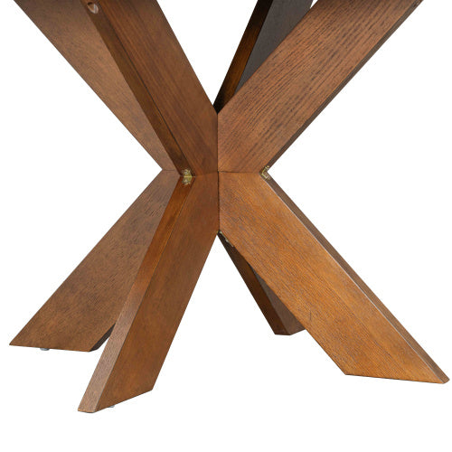 Round Dining Table Modern Farmhouse Kitchen Table, Cherry Trendsi