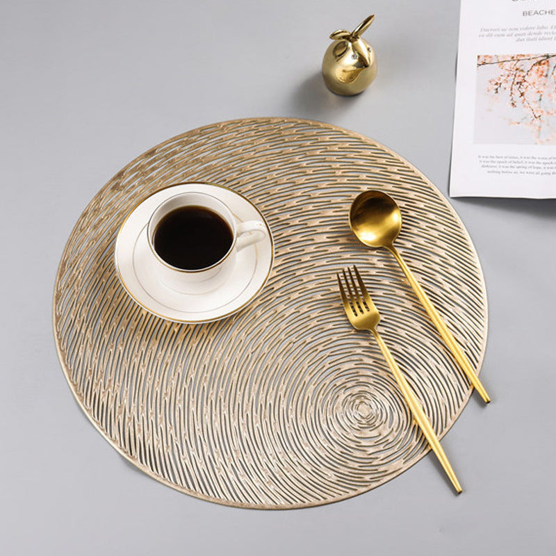 Stylish Round Dining Table Kitchen Hollow Pvc Heat Proof Mat Trendsi