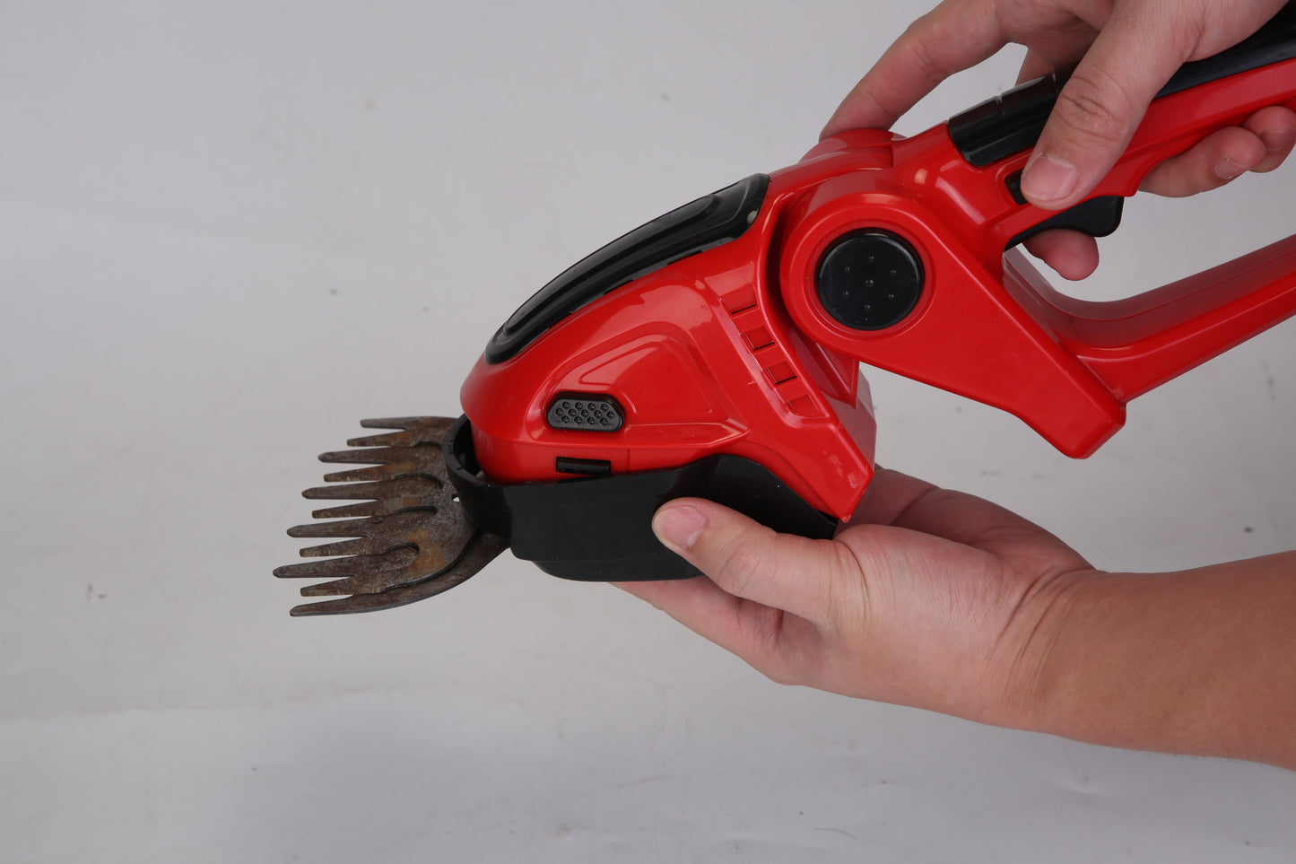 1Set 24V Cordless Handheld Grass Shear Hedge Trimmer With 90 Degree Cutting Angle 2Pcs Replaceable Blades Detachable Battery For Garden Lawn Trendsi