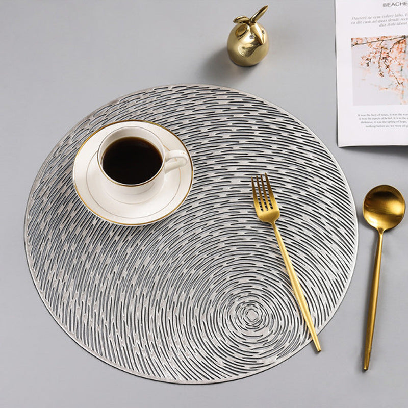 Stylish Round Dining Table Kitchen Hollow Pvc Heat Proof Mat Trendsi