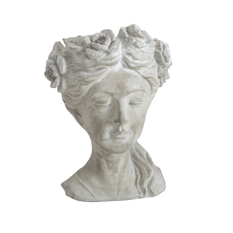 Statue Portrait Flower Garden Decoration Trendsi