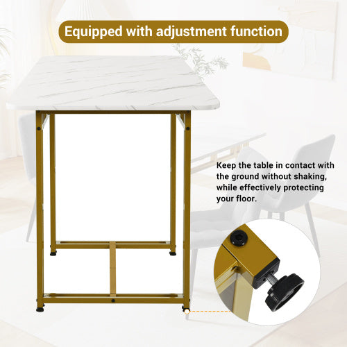 Metal Frame Rectangular Dining Table Modern Kitchen Table Trendsi