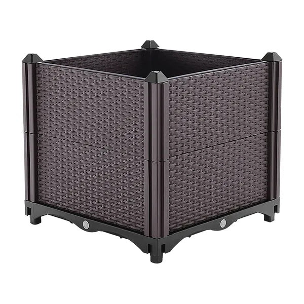 Raised Garden Bed With Self-watering System Rectangle Garden Planter For Garden Patio Balcony Elevated Planter Box For Flowers Vegetables Herbs Trendsi