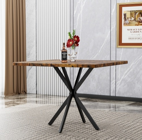 Square Dining Table, Mid Century Modern Square Dining Table For 4-6 Person, Coffee Table For Kitchen Dining Room, Office, Save Space Trendsi