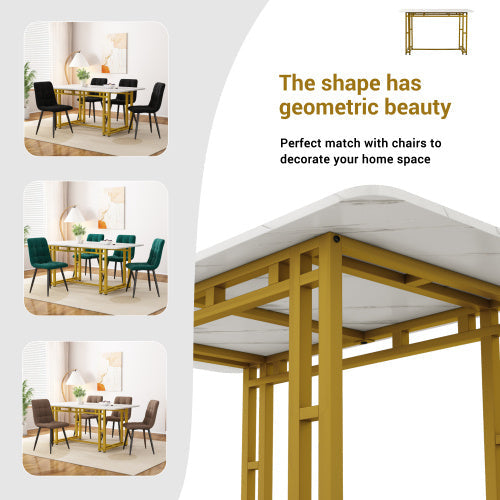 Metal Frame Rectangular Dining Table Modern Kitchen Table Trendsi