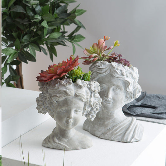 Statue Portrait Flower Garden Decoration Trendsi
