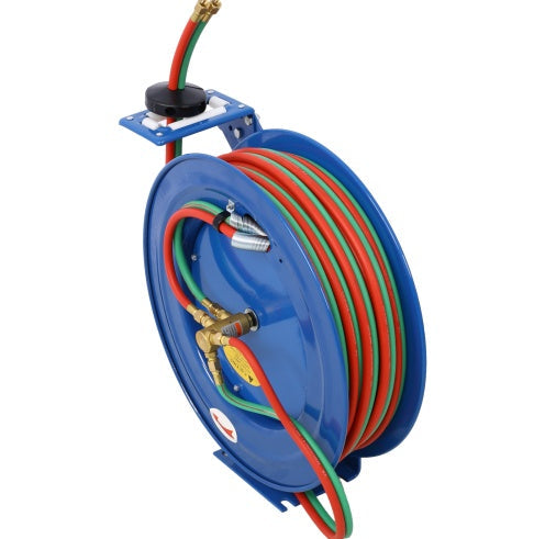 Welding Hose Reel Retractable 1  4 Inch Foot Twin Oxygen Acetylene Rubber Hoses STD Duty Max 200PSI Heavy Duty Industrial Single Arm Construction Trendsi