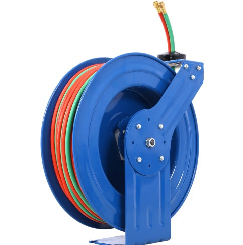 Welding Hose Reel Retractable 1  4 Inch Foot Twin Oxygen Acetylene Rubber Hoses STD Duty Max 200PSI Heavy Duty Industrial Single Arm Construction Trendsi