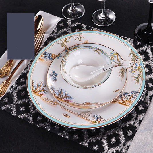 New Chinese Style Hotel Table Ceramic Dining Restaurant Kitchen Plate Trendsi