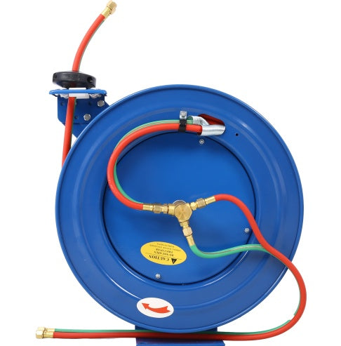 Welding Hose Reel Retractable 1  4 Inch Foot Twin Oxygen Acetylene Rubber Hoses STD Duty Max 200PSI Heavy Duty Industrial Single Arm Construction Trendsi