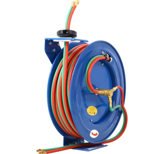Welding Hose Reel Retractable 1  4 Inch Foot Twin Oxygen Acetylene Rubber Hoses STD Duty Max 200PSI Heavy Duty Industrial Single Arm Construction Trendsi