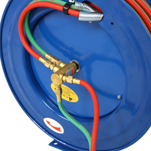 Welding Hose Reel Retractable 1  4 Inch Foot Twin Oxygen Acetylene Rubber Hoses STD Duty Max 200PSI Heavy Duty Industrial Single Arm Construction Trendsi