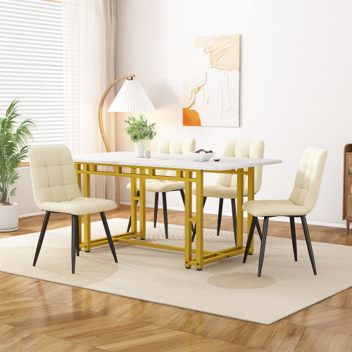 Metal Frame Rectangular Dining Table Modern Kitchen Table Trendsi