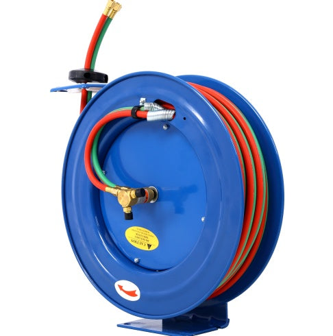 Welding Hose Reel Retractable 1  4 Inch Foot Twin Oxygen Acetylene Rubber Hoses STD Duty Max 200PSI Heavy Duty Industrial Single Arm Construction Trendsi