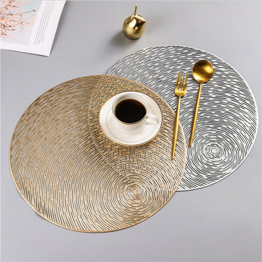 Stylish Round Dining Table Kitchen Hollow Pvc Heat Proof Mat Trendsi